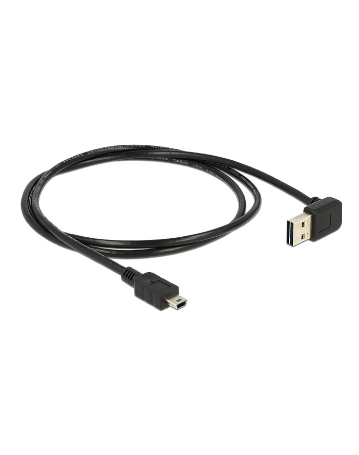 Delock kabel Easy USB 2.0 AM > USB 2.0 mini, 1m, kątowy góra/dół, czarny