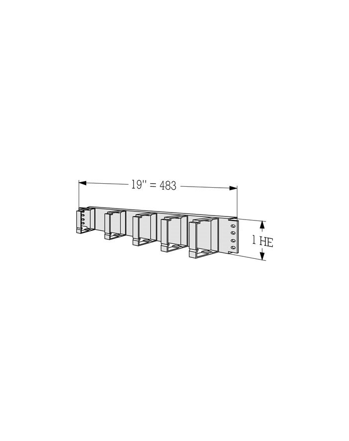 APRAnet Organizator kabli poziomy 1U, plastik