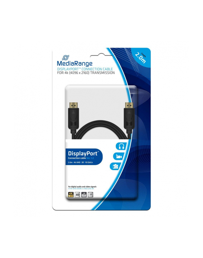 Kabel DisplayPort MediaRange MRCS159 DP/DP, 2.0m, czarny