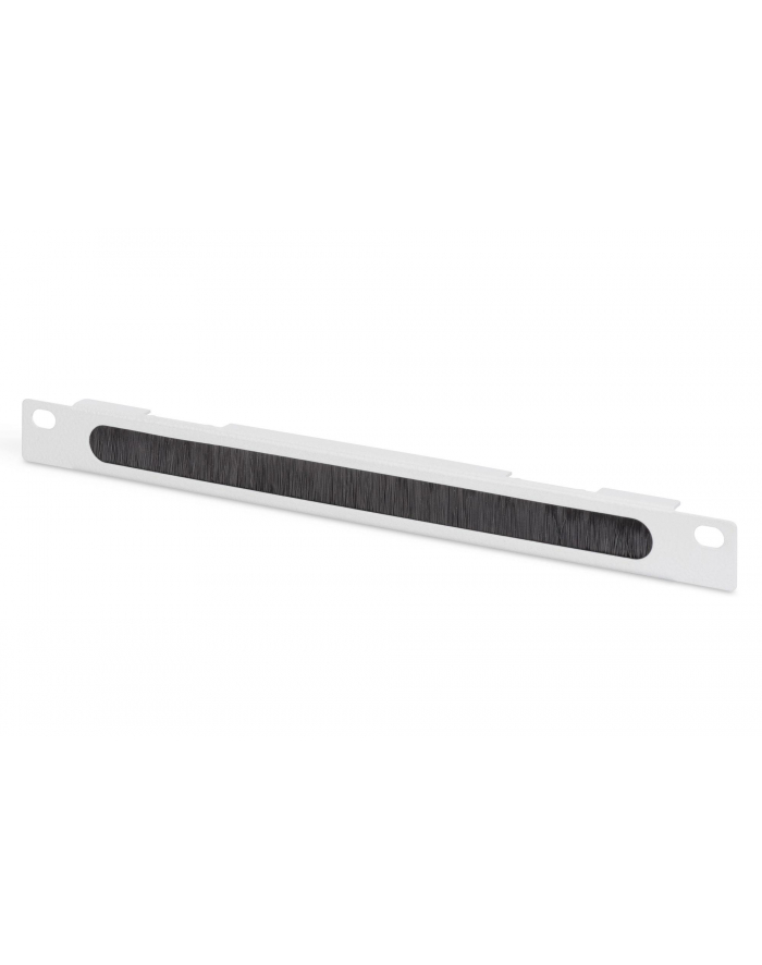 Organizer kablowy poziomy z przepustem szczotkowym 10 cali 254mm 0.5U 22x254x12mm, szary RAL 7035