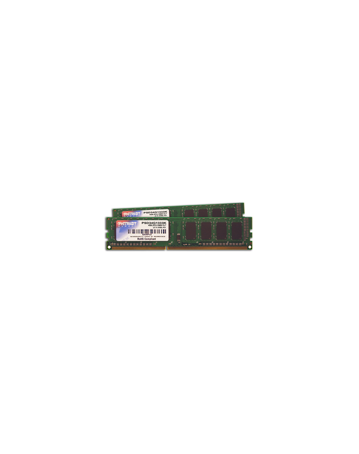 Pamięć RAM DDR3 Patriot 2X2GB 1333MHz Non-ECC CL9 DIMM kit PSD34G1333K