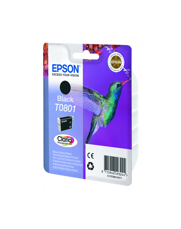 EPSON Tusz Czarny T0801=C13T08014011  8 ml