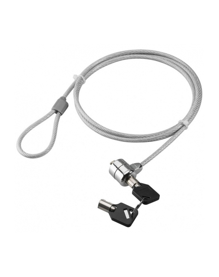 Techly Linka zabezpieczająca do notebooka na kluczyk 1.4m stalowa srebrna