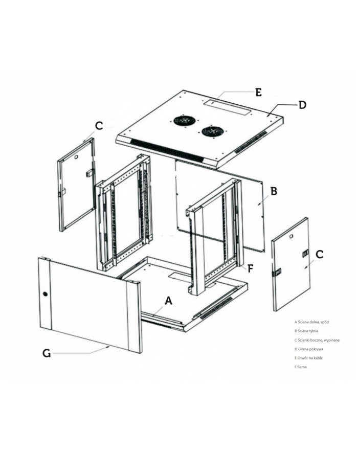 EXTRALINK 9U 600X450 WALL-MOUNTED RACKMOUNT CABINET