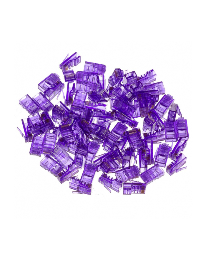 Netrack wtyk RJ45 8p8c UTP drut, kat. 5e 100 szt, fioletowy