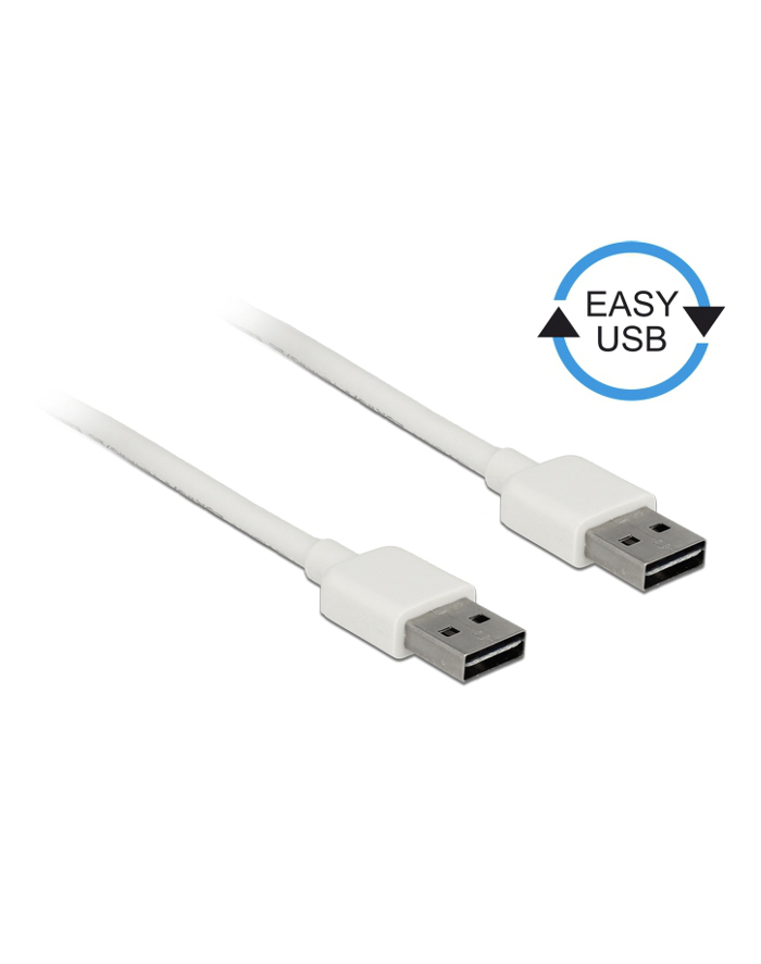 Kabel USB 2.0 Delock AM - AM 2m biały Easy-USB