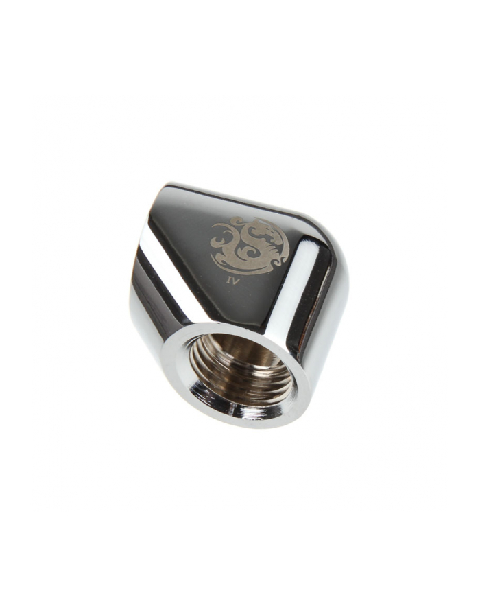 Bitspower Adapter 90 Grad 2X G1/4 Cala - Shiny Silver Wasc372 BP-90DIG14