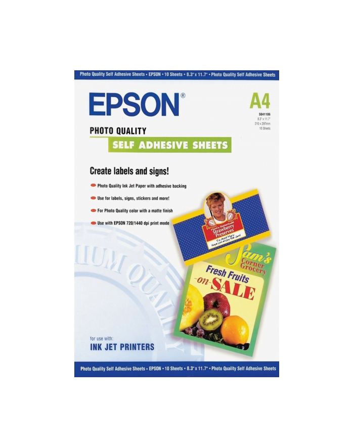 Papier Epson Photo Quality self-adhesive | 167g | A4 | 10ark