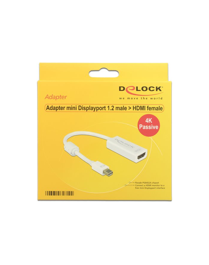 Delock Kabel Adaptorcable mini DisplayPort 1.2 plug HDMI socket white 4K (GC-BMP062)