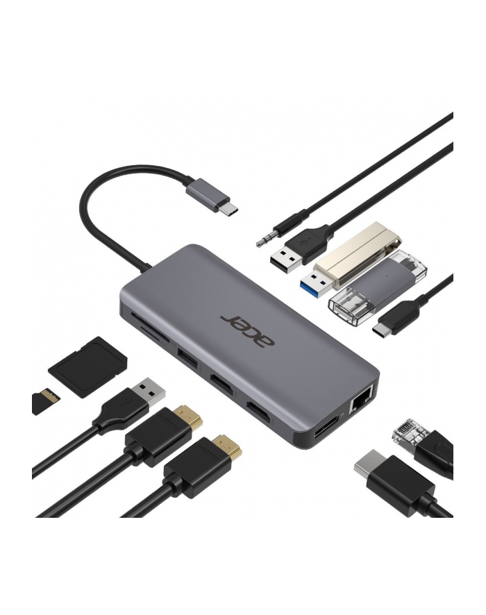 Acer Rozszerzenie Portów USB Type-C 12 w 1 Srebrny (HP.DSCAB.009)