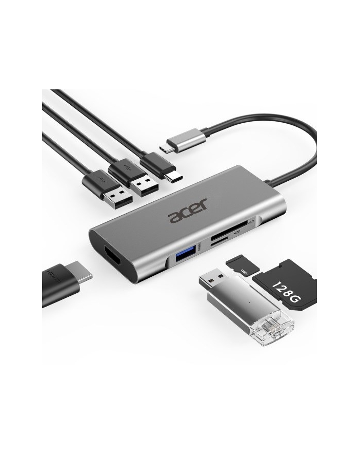 Acer Rozszerzenie Portów USB Type-C 7 w 1 Srebrny (HPDSCAB008)