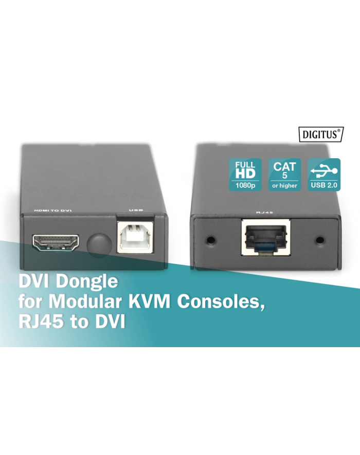 DIGITUS KONSOLA KVM, DVI DS-51202, 1920 X 1080 PIXEL