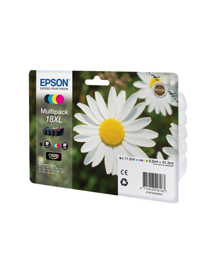 EPSON 18XL ink cartridge black and tri-colour high capacity 31.3ml 1-pack RF-AM blister multi tag
