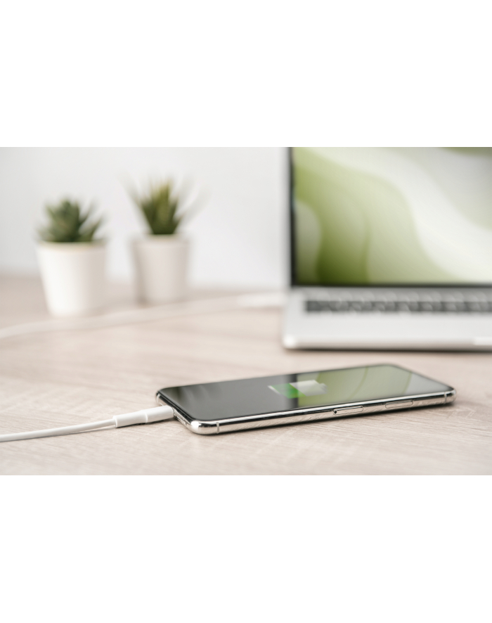 DIGITUS USB charger/data cable Lightning - USB-C M/M 1.0m metal PVC MFI CE bl