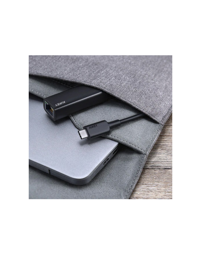 aukey Karta sieciowa CB-A30 aluminiowa USB-C Gigabit 10/100/1000 Mbps RJ45 1 Gb/s USB 3.0 Typ C diody LED