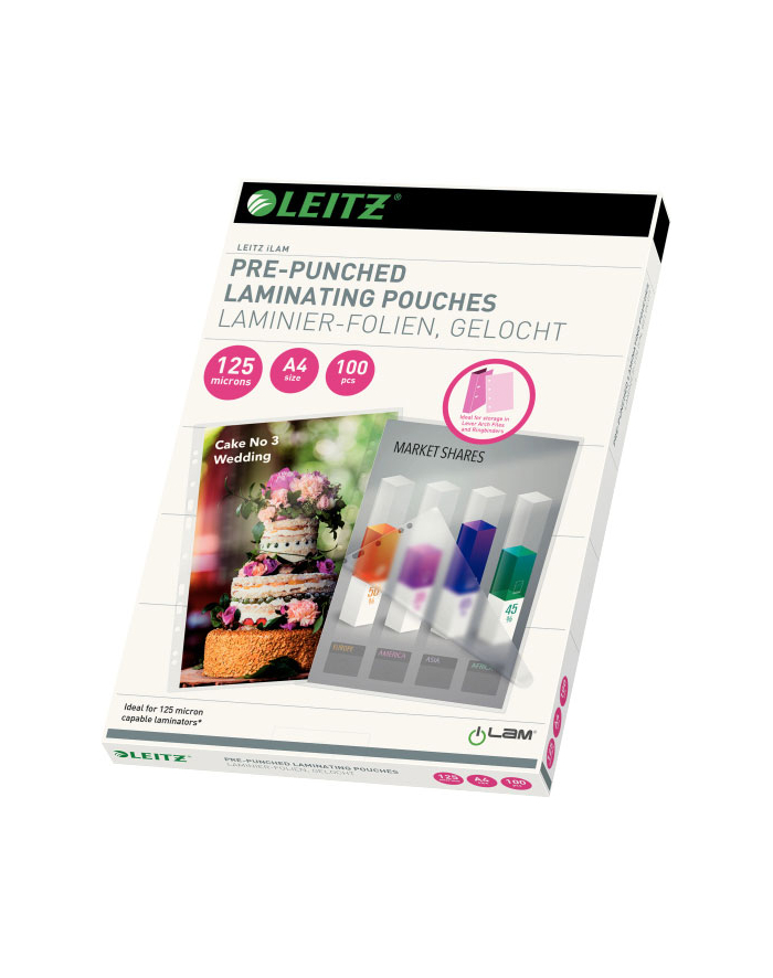 Esselte Leitz 100 A4 Lam Pouch Punched 125Micron (33878)