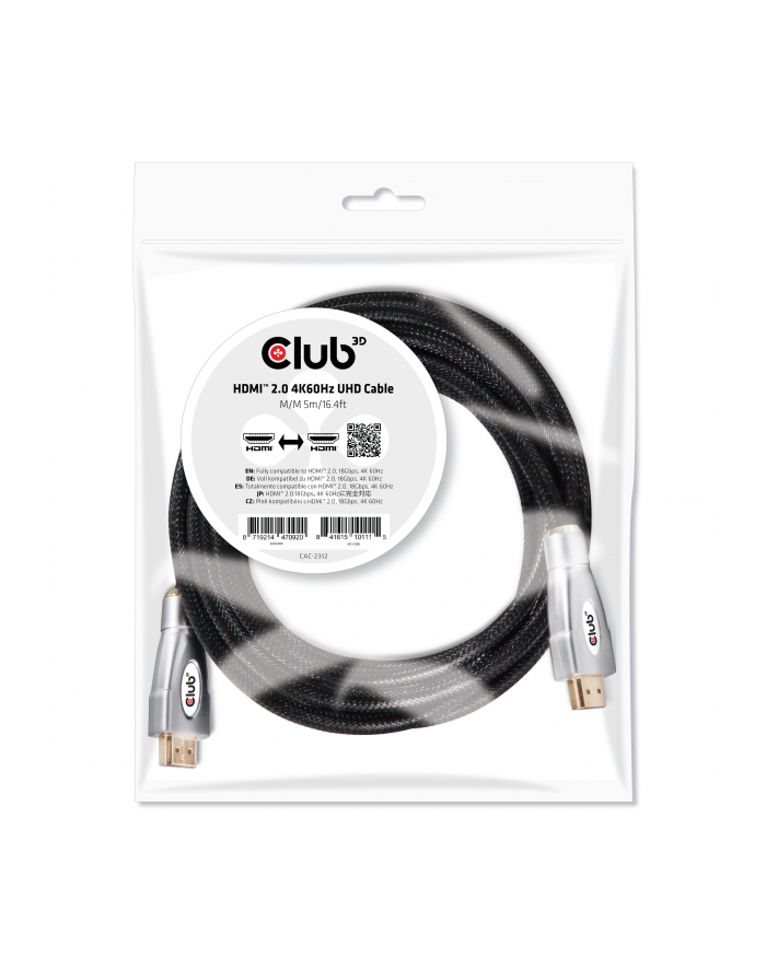 Club 3D HDMI - HDMI 5m Czarny (CAC-2312)