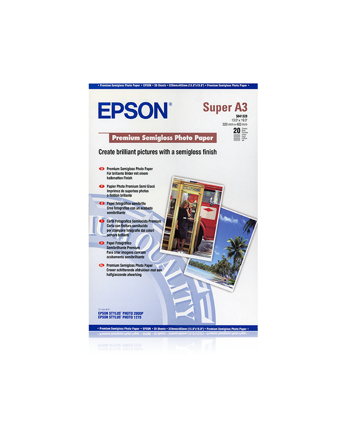 epson Prem SemiGlos PhPap 251g A3+   20ark      S041328