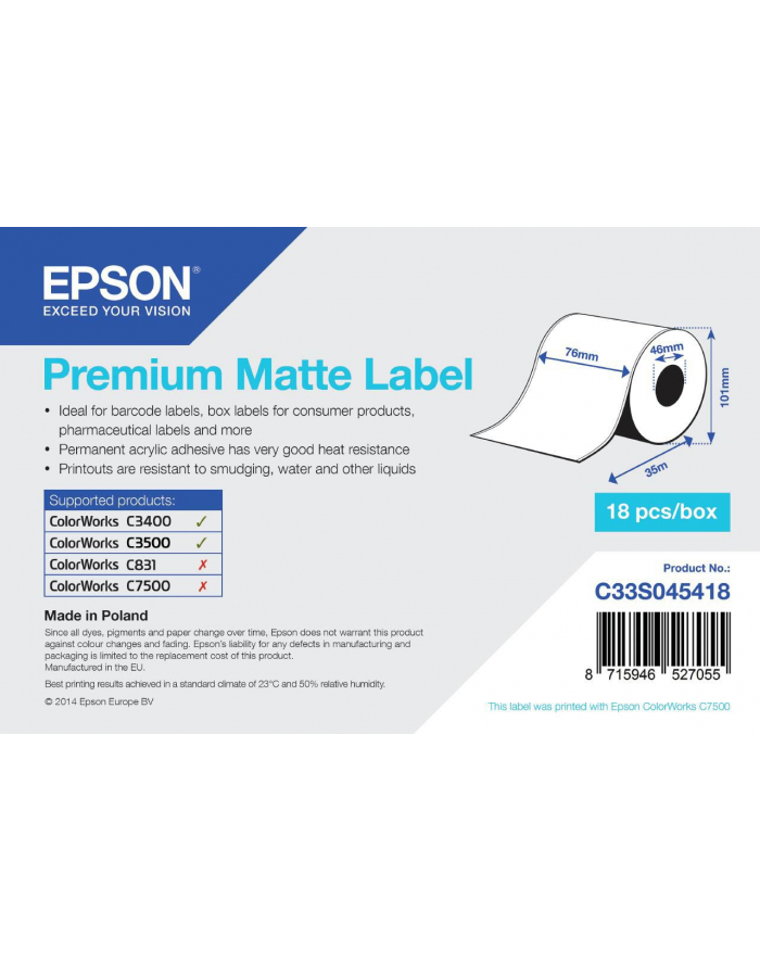 Epson Premium Matte Label (C33S045418)