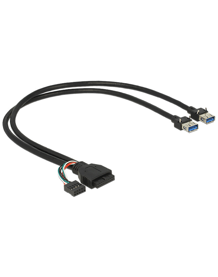Delock Kabel USB3.0 19pin+9pin - 2x USB 3.0 A 0.45m 83829 (83829)