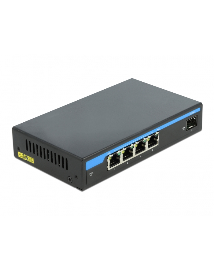 DeLOCK Giga Ethernet Switch 4P PoE + 1SFP - 87765