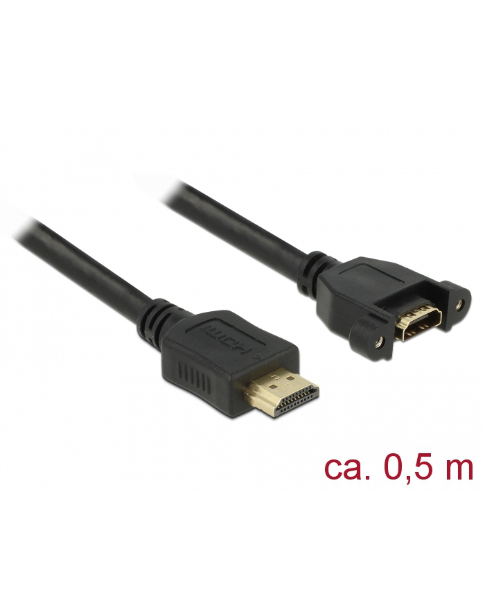 Delock HDMI - HDMI 0.5m Czarny (85463)