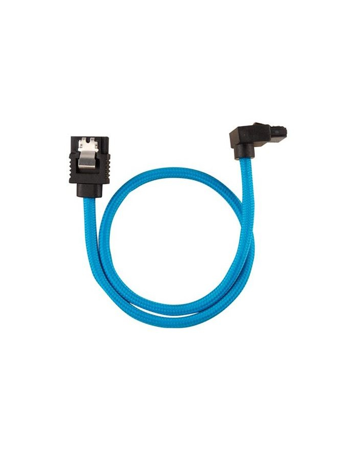 Zdjęcia - Kabel Corsair  SATA  Premium z tuleją ze złączem 90° 2-pak - Niebieski 