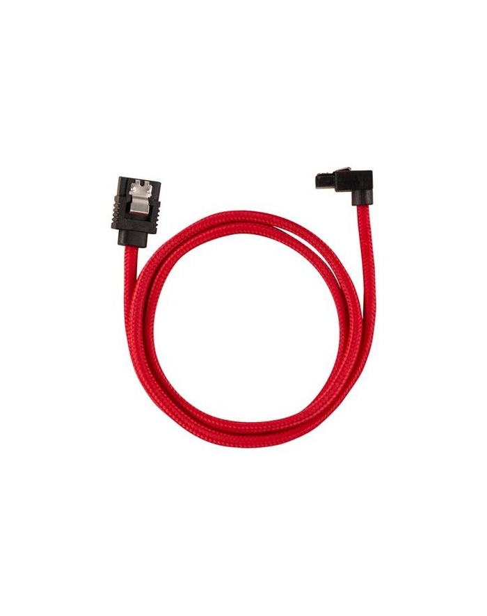Corsair Kabel Premium z rękawem SATA, kątowy, czerwony 60cm - 2 sztuki