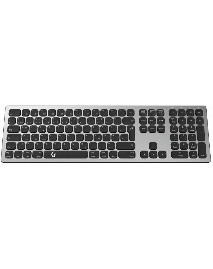 D-E Layout - KeySonic KSK-8023BTRF, keyboard anthracite/Kolor: CZARNY, X-type membrane