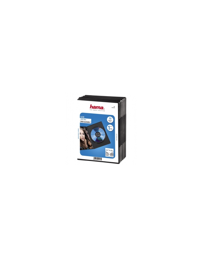 Hama Slim DVD Jewel Case pack of 10 black 51181 51181