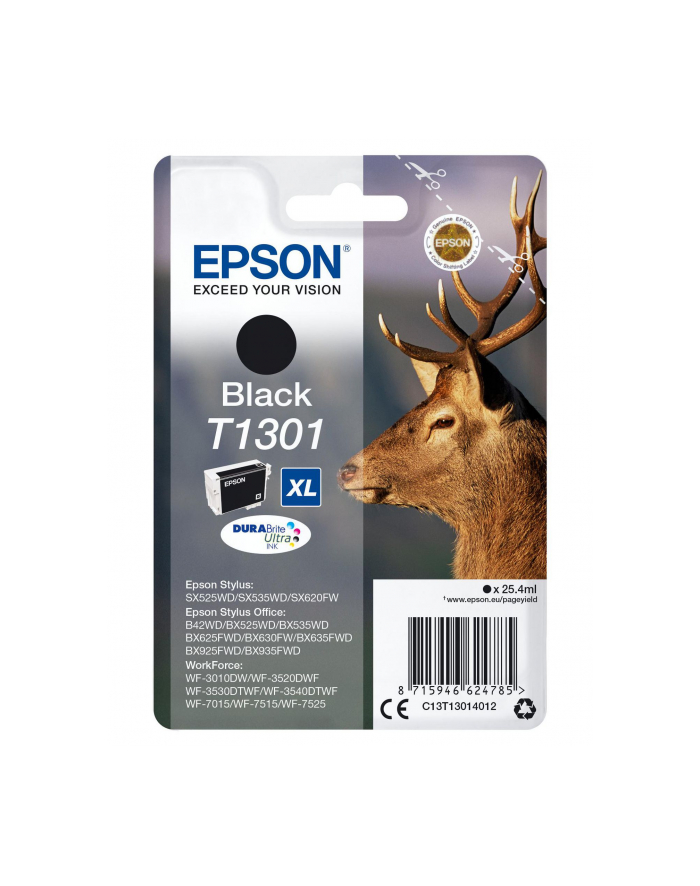 EPSON T1301 ink cartridge black extra high capacity 25.4ml 1-pack RF-AM blister DURABrite Ultra Ink