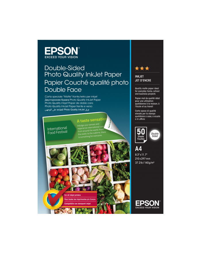 EPSON Double-Sided Photo Quality Inkjet Paper - A4 - 50 Sheets