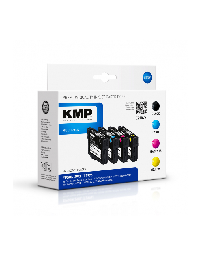 KMP E218VX - 4 pakker - Højtydende - sort gul cyan magenta - blækpatron alternativ til: Epson 29XL Epson T2991 Epson T2992 Epson T2993 Epso 1632,405