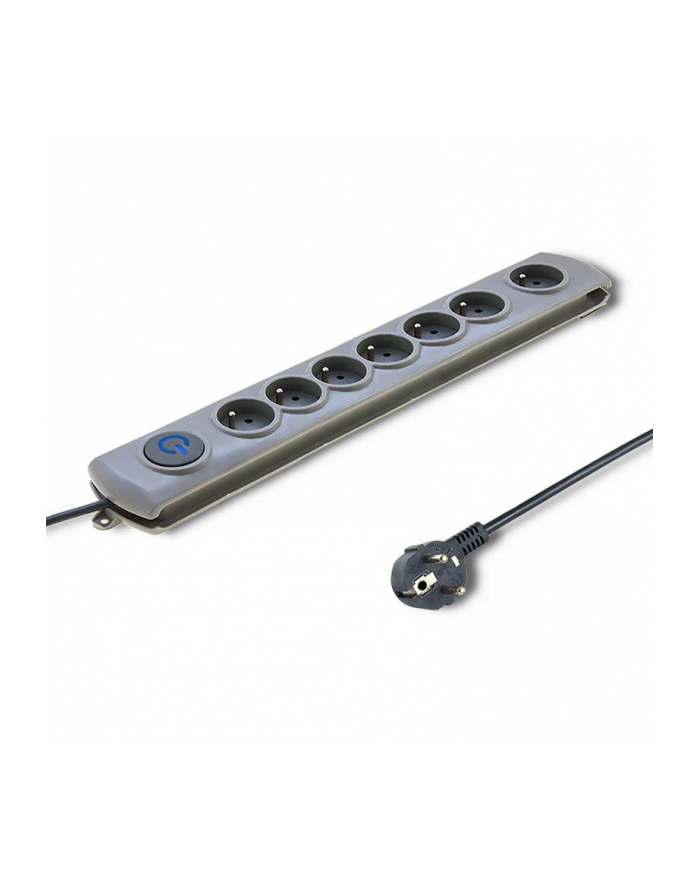 qoltec Listwa antyprzepięciowa | Quick Switch | 8 gniazd | 3m | szara