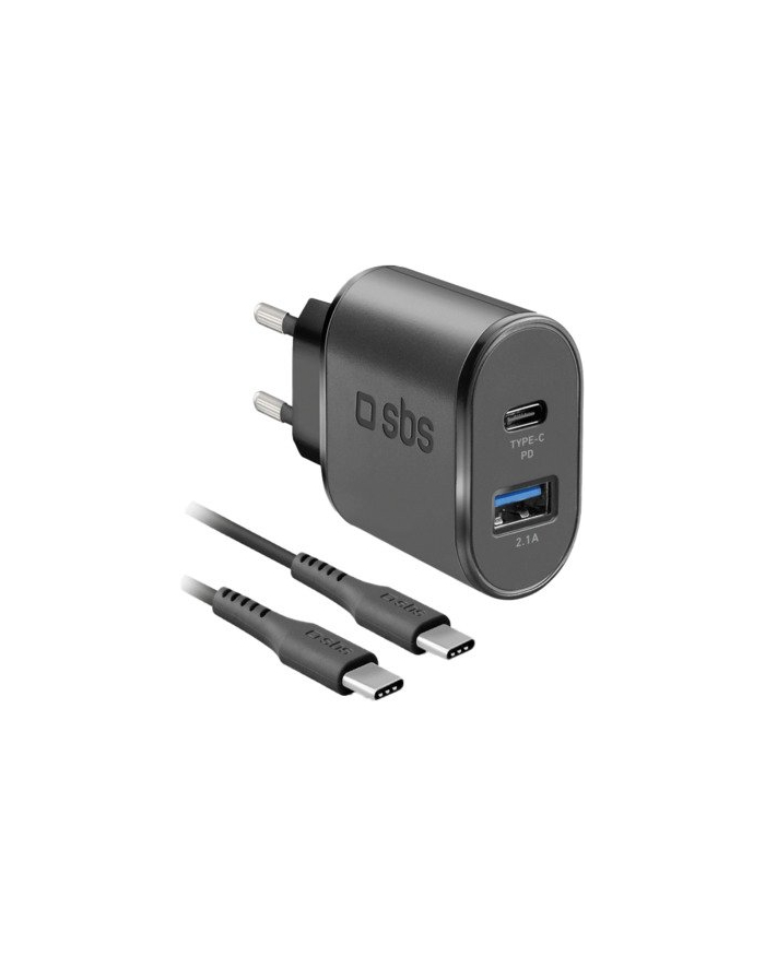 SBS Ładowarka sieciowa Travel charger 18W + kabel USB-C/USB-C