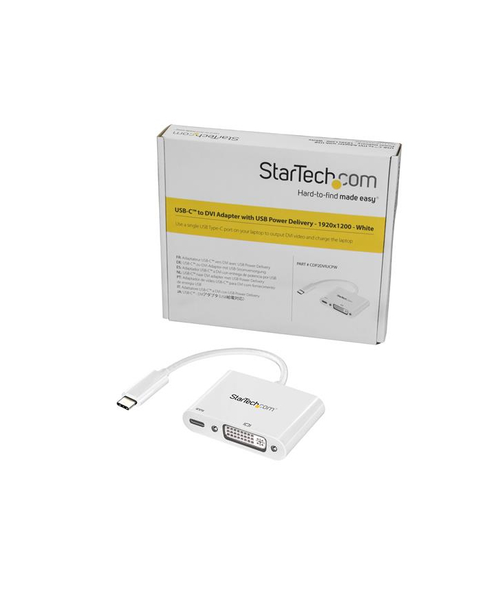 Startech USB-C DVI 0.1m Biały (CDP2DVIUCPW)