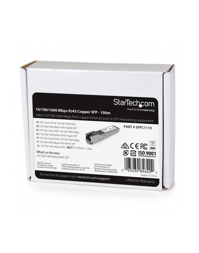 Startech.com 10/100/1000 Mbps RJ45 SFP (SFPC1110)