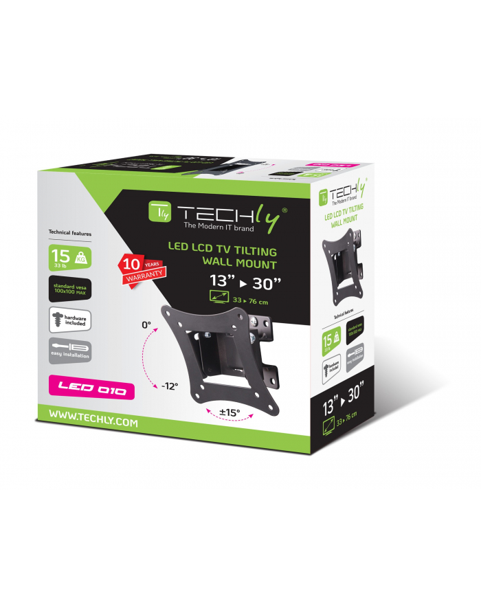 Techly TECHLY 106602 Techly Uchwyt ścienny do TV LCD/LED/PDP 13-30 15kg VESA regulowany czarny