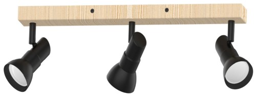Triest lampa sufitowa (spot) 3-punktowa czarna/naturalny JP01A-SP-02-BWD.350