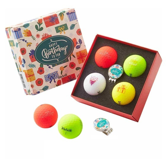 Piłki golfowe VOLVIK HAPPY BIRTHDAY PACK (zestaw 4 super piłek z markerem)