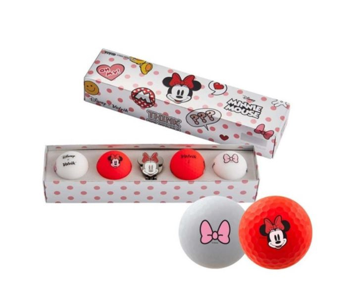 Piłki golfowe VOLVIK DISNEY MINNIE PACK (zestaw 4 piłek z markerem)