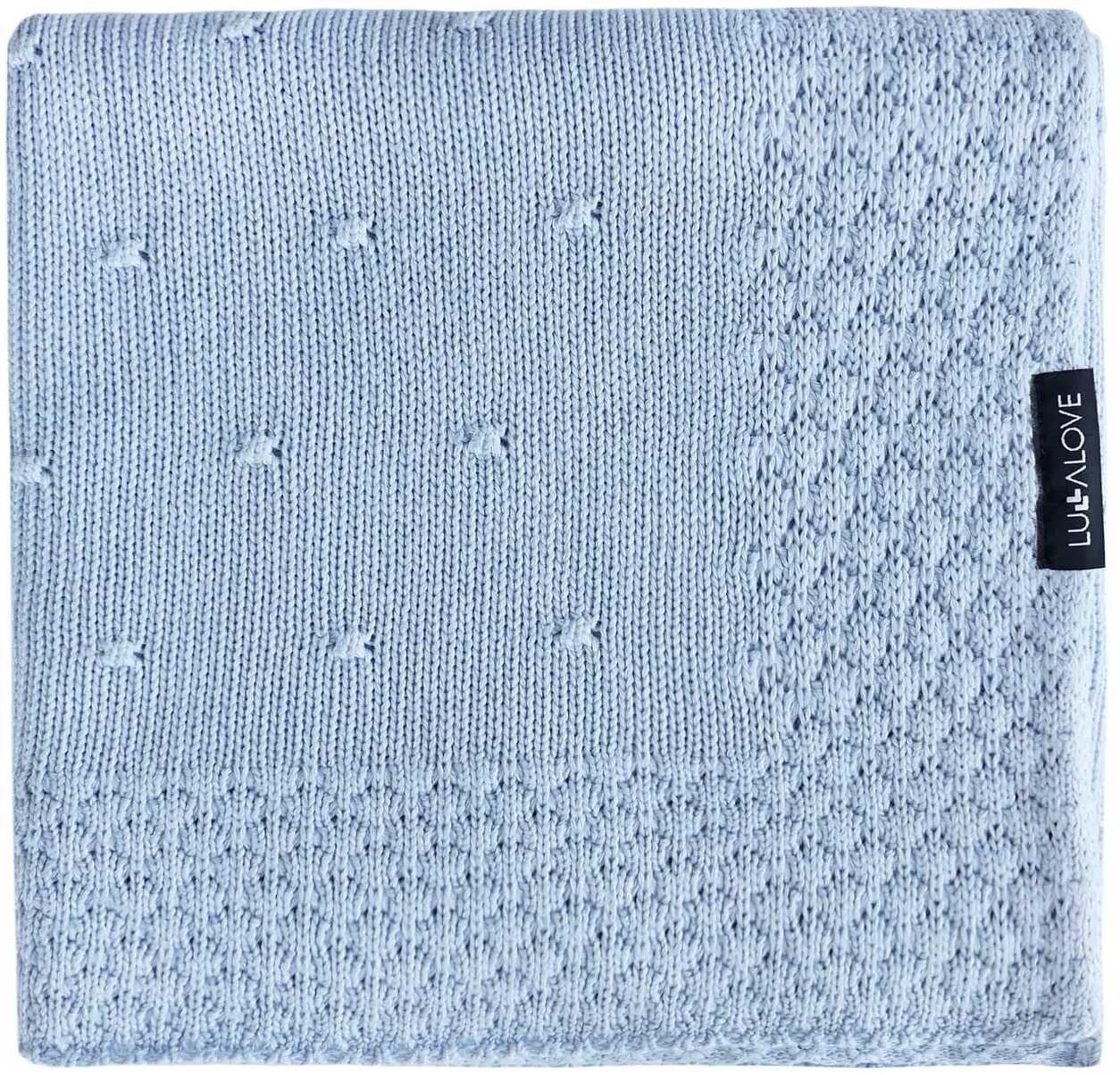 Bambusowy koc - popcorn błękit 80x100 cm Lullalove