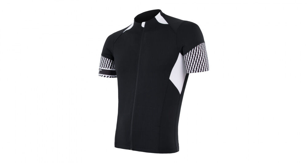 Męski koszulka rowerowa Sensor Cyklo Race męski bluza krótki rękaw czarny/ biały