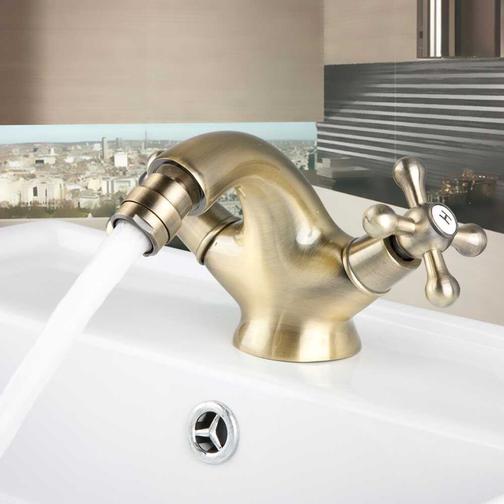 Bateria bidetowa bidet retro DELINE szczotkowany mosiądz - szczotkowany mosiądz