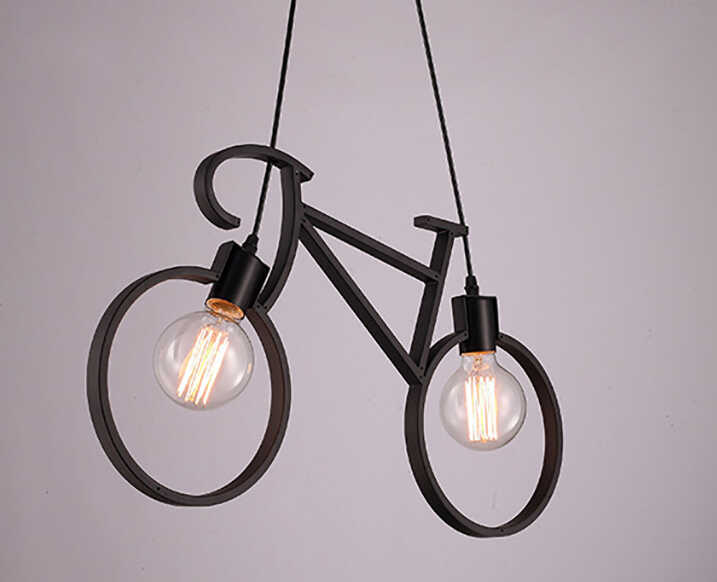lampa wisząca retro loft vintage BIKE czarna