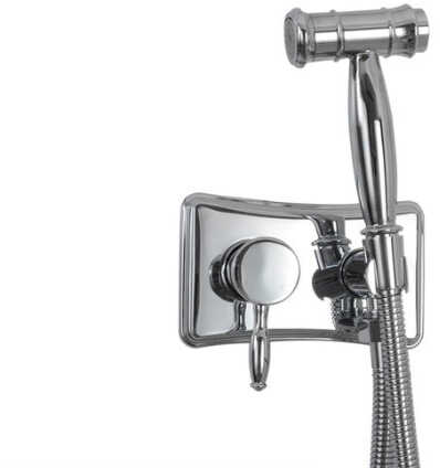 Bateria bidetowa bidet retro SELENA czarny - srebrny chrom