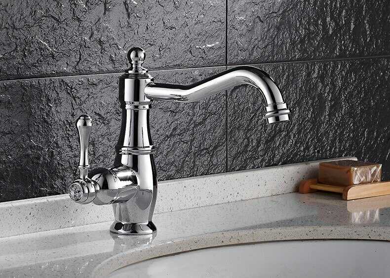 Bateria umywalkowa / bidetowa retro VEILA srebrny chrom