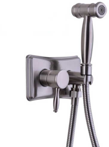 Bateria bidetowa bidet retro SELENA szczotkowane złoto - srebrny mat