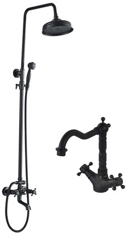 ZESTAW bateria prysznicowa EUNEMIA + bateria umywalkowa DEMETER