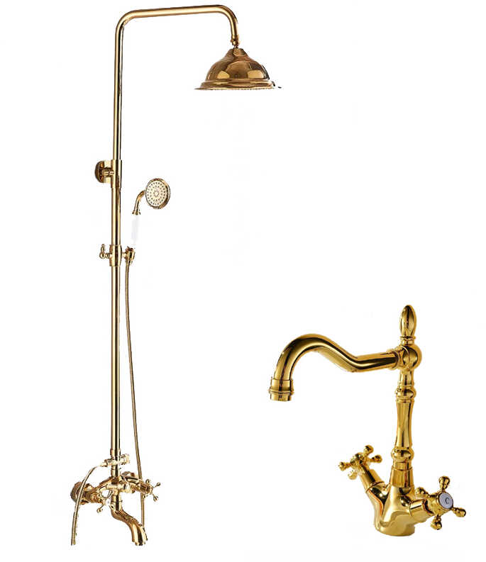 ZESTAW bateria prysznicowa HELION + bateria umywalkowa ROMANA